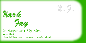 mark fay business card